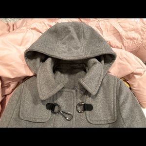 CALVIN KLEIN HOODED ZIPPER WITH UNIQUE CLASP CLOSURE WINTER COAT
